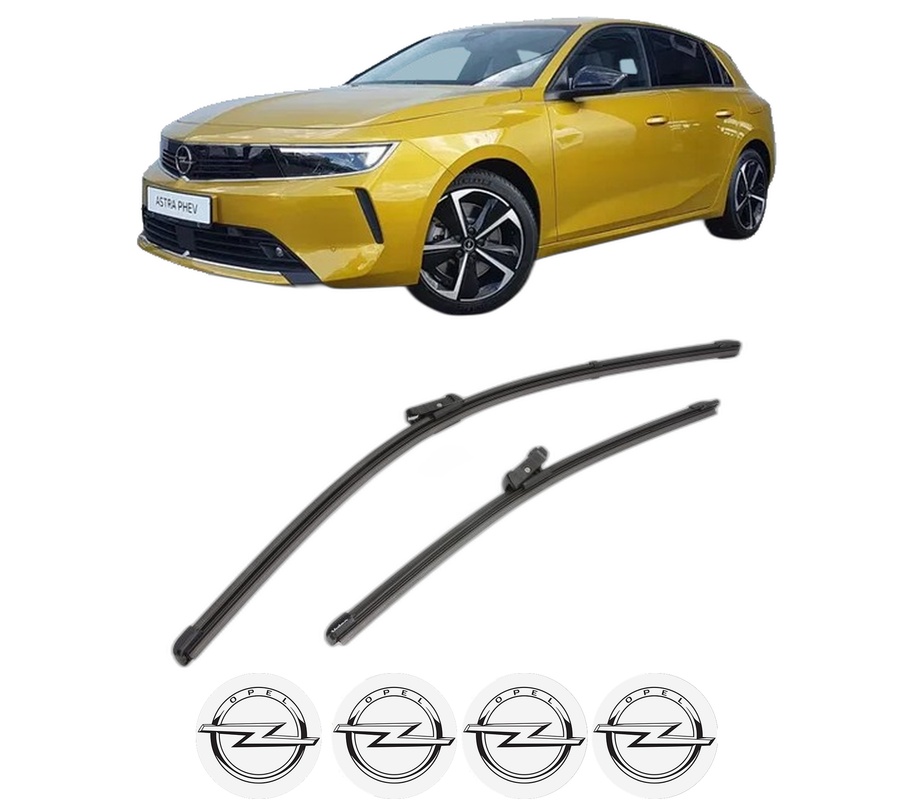 Set stergatoare auto OPEL ASTRA L (OV5) din 2021-2023, pentru parbriz auto, 2 bucati, Valeo Silencio Xtrm, din cauciuc siliconat rezistent, 4 Stickere Auto OPEL
