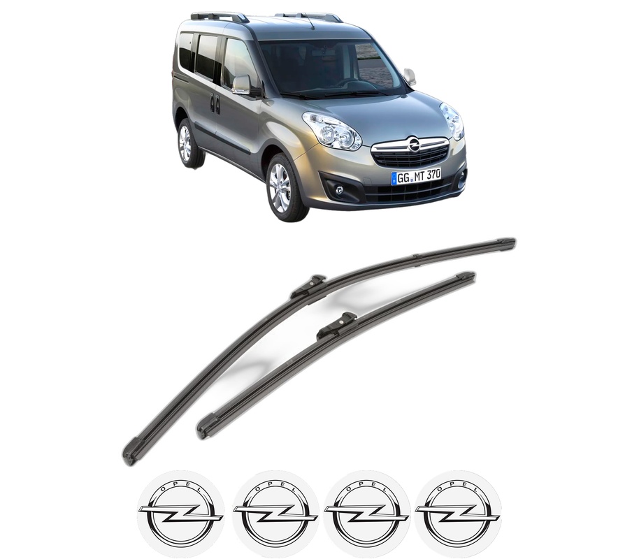 Set stergatoare auto OPEL COMBO Tour (X12) din 2012-2016, pentru parbriz auto, 2 bucati, Valeo Silencio Xtrm, din cauciuc siliconat rezistent, 4 Stickere Auto OPEL