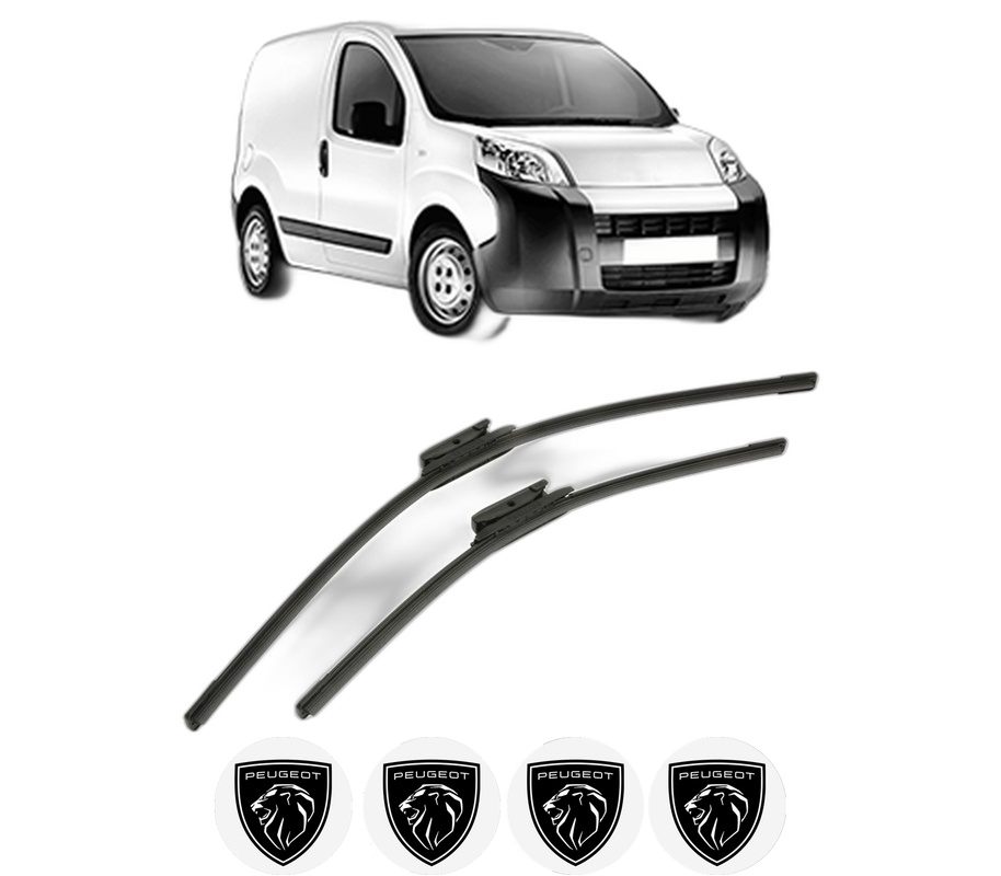 Set stergatoare auto PEUGEOT BIPPER (AA_) din 2008-2010, pentru parbriz auto, 2 bucati, Bosch Aerotwin, din cauciuc siliconat rezistent, 4 Stickere Auto PEUGEOT