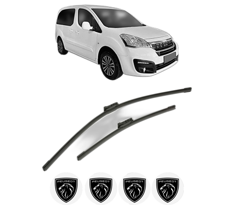 Set stergatoare auto PEUGEOT PARTNER ORIGIN Box Body/MPV (G_) din 2008-2015, pentru parbriz auto, 2 bucati, Bosch Aerotwin, din cauciuc siliconat rezistent, 4 Stickere Auto PEUGEOT