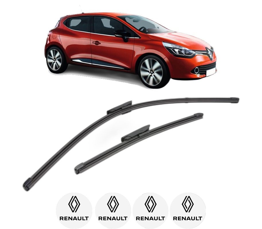 Set stergatoare auto RENAULT CLIO IV Grandtour (KH_) din 2012-2021, pentru parbriz auto, 2 bucati, Valeo Silencio Xtrm, din cauciuc siliconat rezistent, 4 Stickere Auto RENAULT