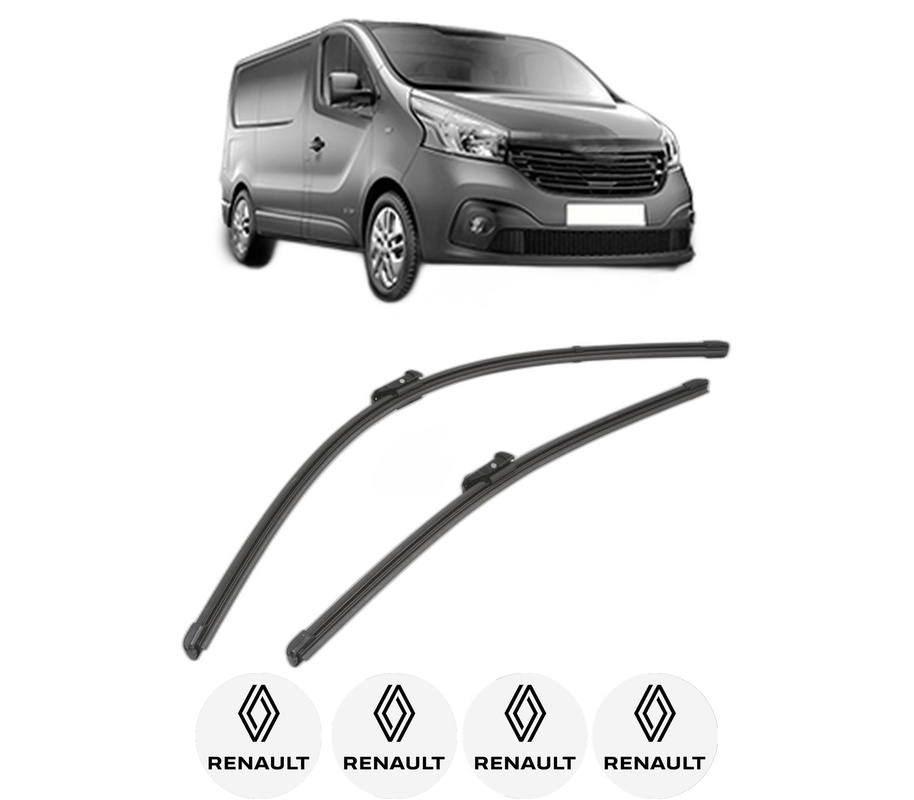 Set stergatoare auto RENAULT TRAFIC III Van (FG_) din 2014-2023, pentru parbriz auto, 2 bucati, Valeo Silencio Xtrm, din cauciuc siliconat rezistent, 4 Stickere Auto RENAULT