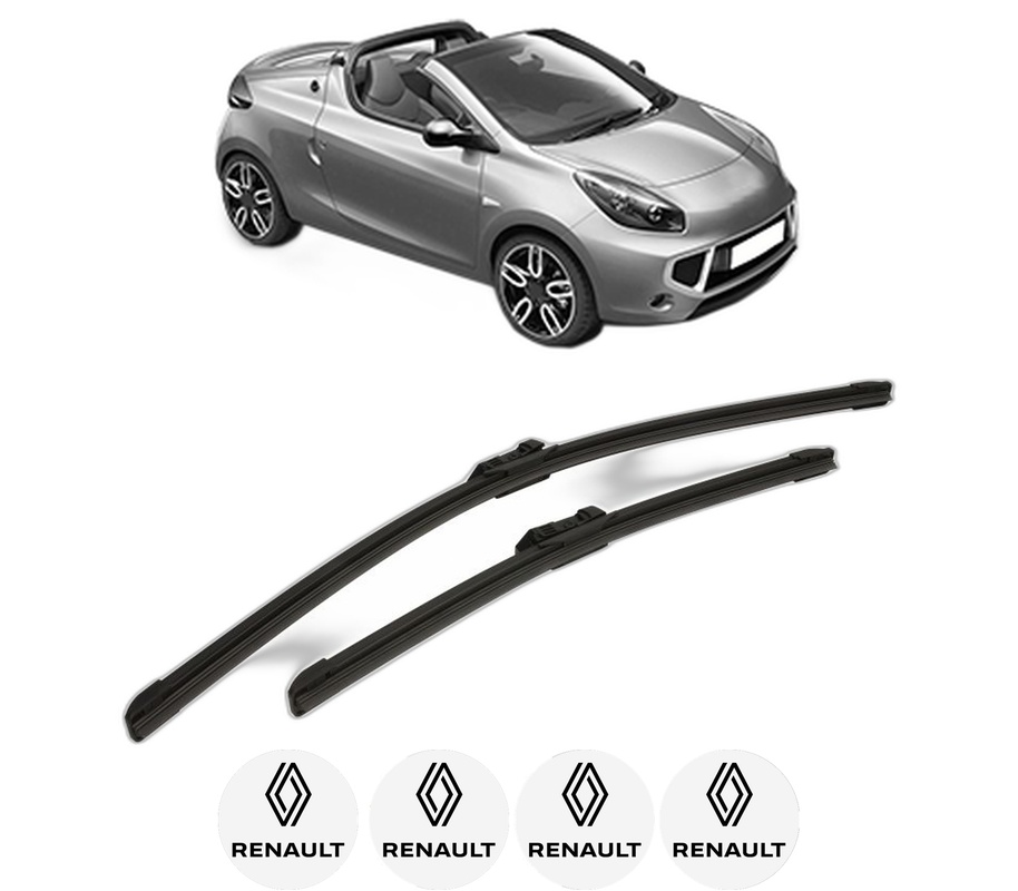 Set stergatoare auto RENAULT WIND (E4M_) din 2010-2011, pentru parbriz auto, 2 bucati, Bosch Aerotwin, din cauciuc siliconat rezistent, 4 Stickere Auto RENAULT