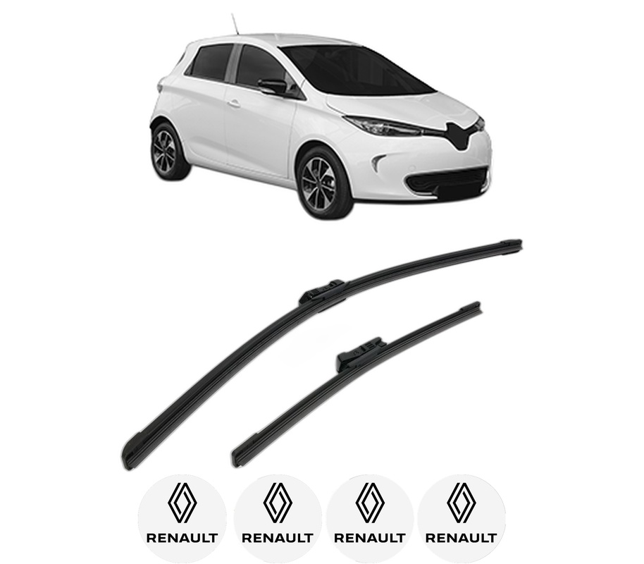 Set stergatoare auto RENAULT ZOE Hatchback Van (BFM_) din 2019, pentru parbriz auto, 2 bucati, Bosch Aerotwin, din cauciuc siliconat rezistent, 4 Stickere Auto RENAULT