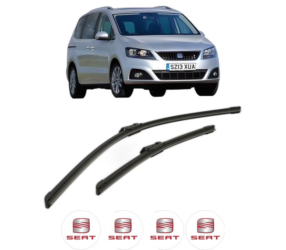 Set stergatoare auto SEAT ALHAMBRA VAN (711) din 2014-2022, pentru parbriz auto, 2 bucati, Bosch Aerotwin, din cauciuc siliconat rezistent, 4 Stickere Auto SEAT