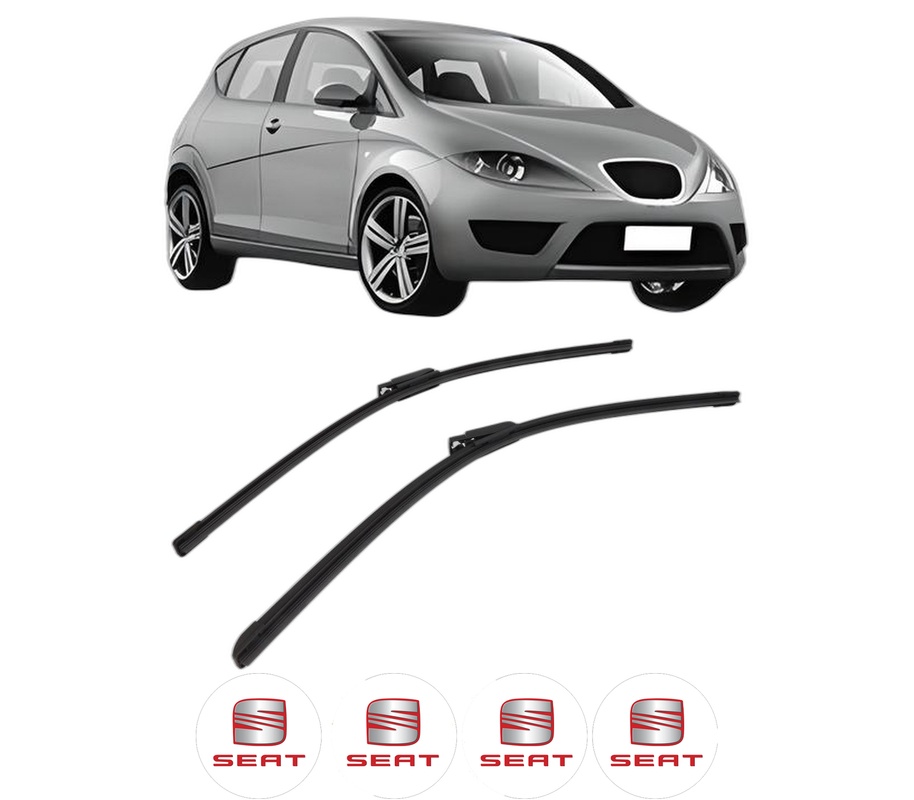 Set stergatoare auto SEAT ALTEA (5P1) din 2004-2015, pentru parbriz auto, 2 bucati, Bosch Aerotwin, din cauciuc siliconat rezistent, 4 Stickere Auto SEAT