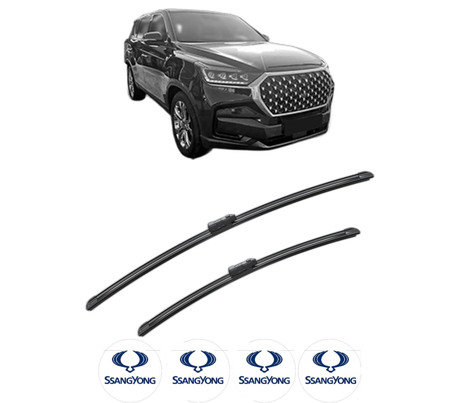 Set stergatoare auto SSANGYONG REXTON VAN (Y400) din 2017, pentru parbriz auto, 2 bucati, Bosch Aerotwin, din cauciuc siliconat rezistent, 4 Stickere Auto SSANGYONG