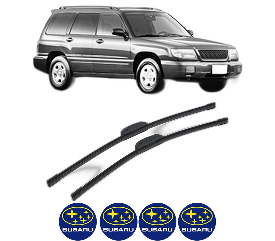 Set stergatoare auto SUBARU FORESTER (SF_) din 1997-2002, pentru parbriz auto, 2 bucati, Bosch Aerotwin Retrofit, din cauciuc siliconat rezistent, 4 Stickere Auto SUBARU