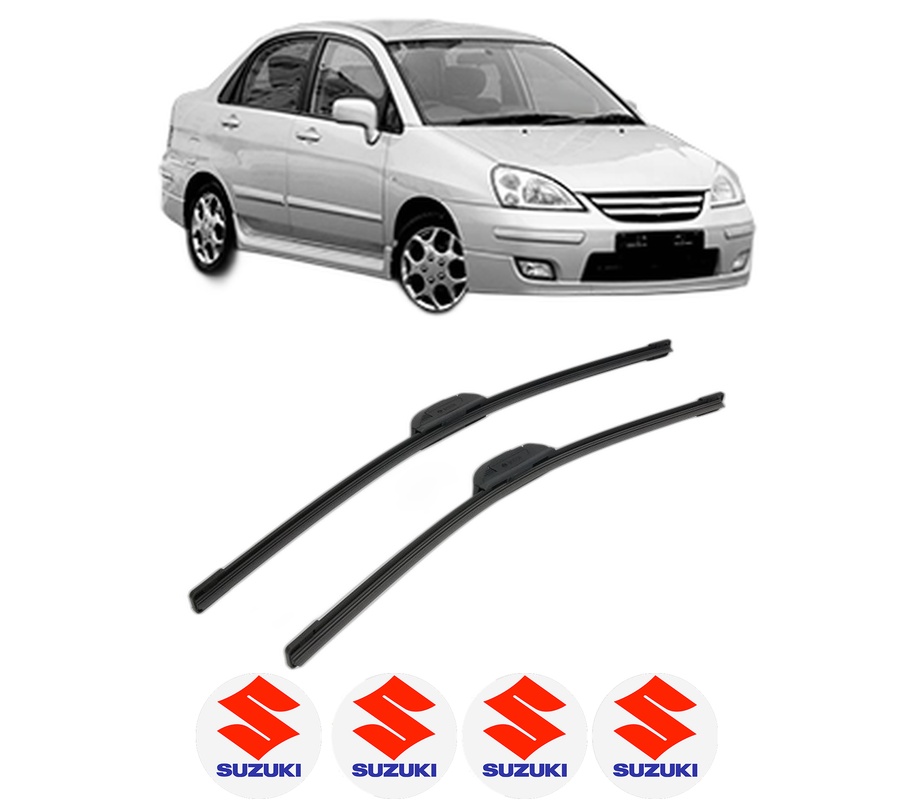 Set stergatoare auto SUZUKI LIANA (ER, RH_) din 2002-2005, pentru parbriz auto, 2 bucati, Bosch Aerotwin Retrofit, din cauciuc siliconat rezistent, 4 Stickere Auto SUZUKI