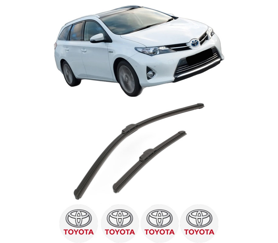Set stergatoare auto TOYOTA AURIS Estate (_E18_) din 2013-2015, pentru parbriz auto, 2 bucati, Bosch Aerotwin Retrofit, din cauciuc siliconat rezistent, 4 Stickere Auto TOYOTA