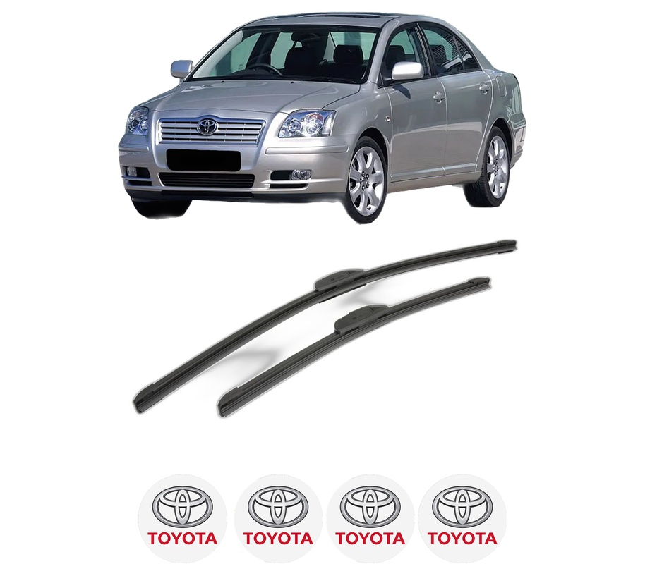 Set stergatoare auto TOYOTA AVENSIS Saloon (_T25_) din 2003-2008, pentru parbriz auto, 2 bucati, Bosch Aerotwin Retrofit, din cauciuc siliconat rezistent, 4 Stickere Auto TOYOTA