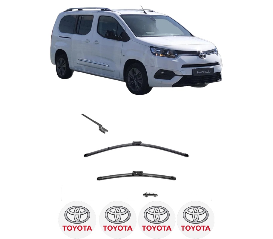 Set stergatoare auto TOYOTA PROACE CITY Box Body/MPV (BPZ_) din 2019-2024, pentru parbriz auto, 2 bucati, Valeo Silencio, din cauciuc siliconat rezistent, 4 Stickere Auto TOYOTA
