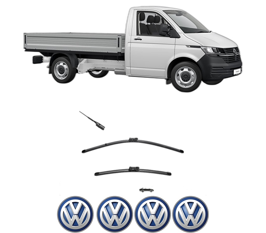 Set stergatoare auto Volkswagen CRAFTER Platform/Chassis (SZ_) din 2016-2024, pentru parbriz auto, 2 bucati, Valeo Silencio, din cauciuc siliconat rezistent, 4 Stickere Auto Volkswagen