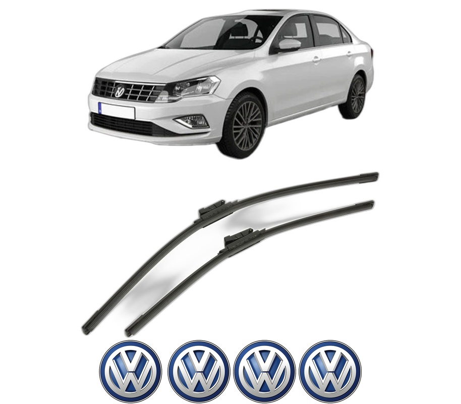 Set stergatoare auto Volkswagen JETTA IV (162, 163, AV3, AV2) din 2010-2018, pentru parbriz auto, 2 bucati, Bosch Aerotwin, din cauciuc siliconat rezistent, 4 Stickere Auto Volkswagen