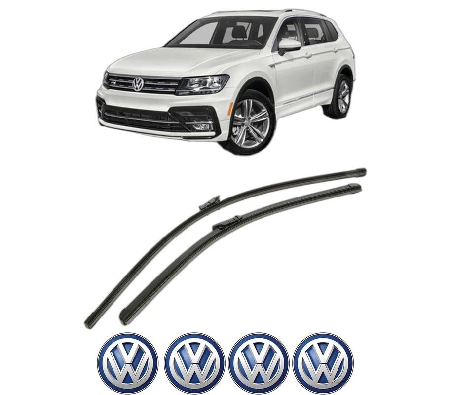 Set stergatoare auto Volkswagen TIGUAN (AD1, AX1) din 2016-2024, pentru parbriz auto, 2 bucati, Bosch Aerotwin, din cauciuc siliconat rezistent, 4 Stickere Auto Volkswagen