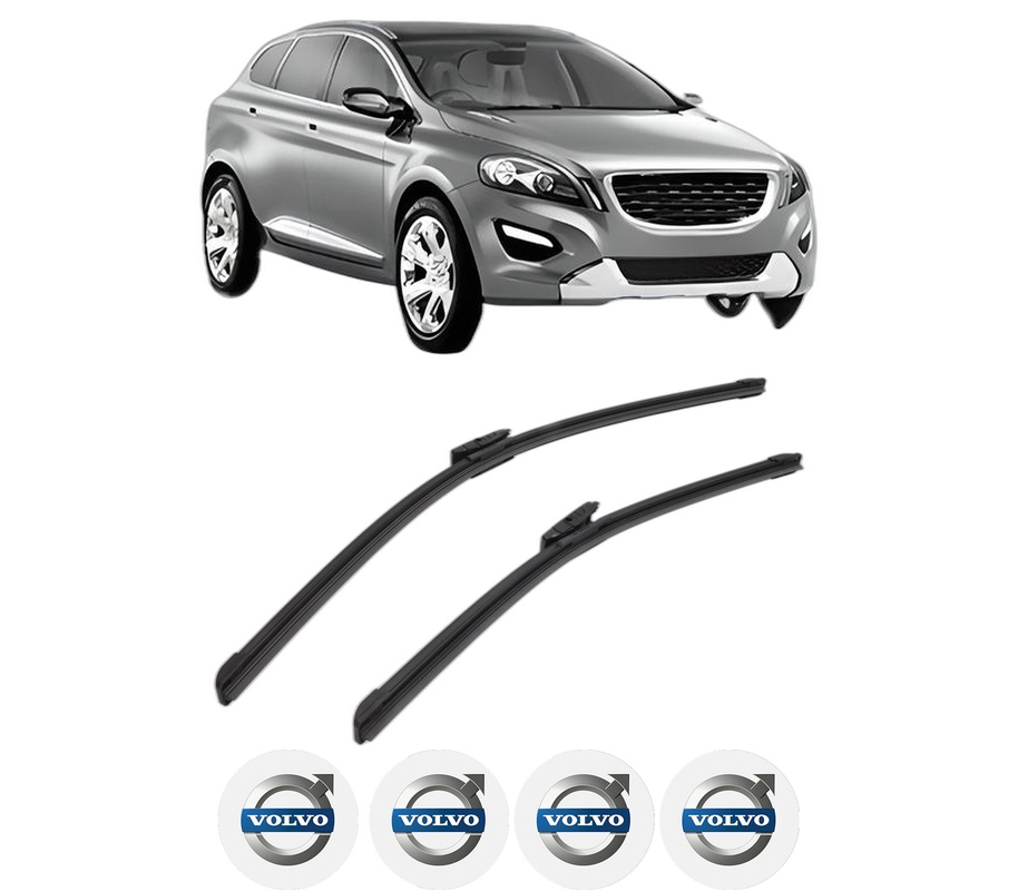 Set stergatoare auto VOLVO XC60 I VAN (156) din 2013-2017, pentru parbriz auto, 2 bucati, Bosch Aerotwin Multi, din cauciuc siliconat rezistent, 4 Stickere Auto VOLVO