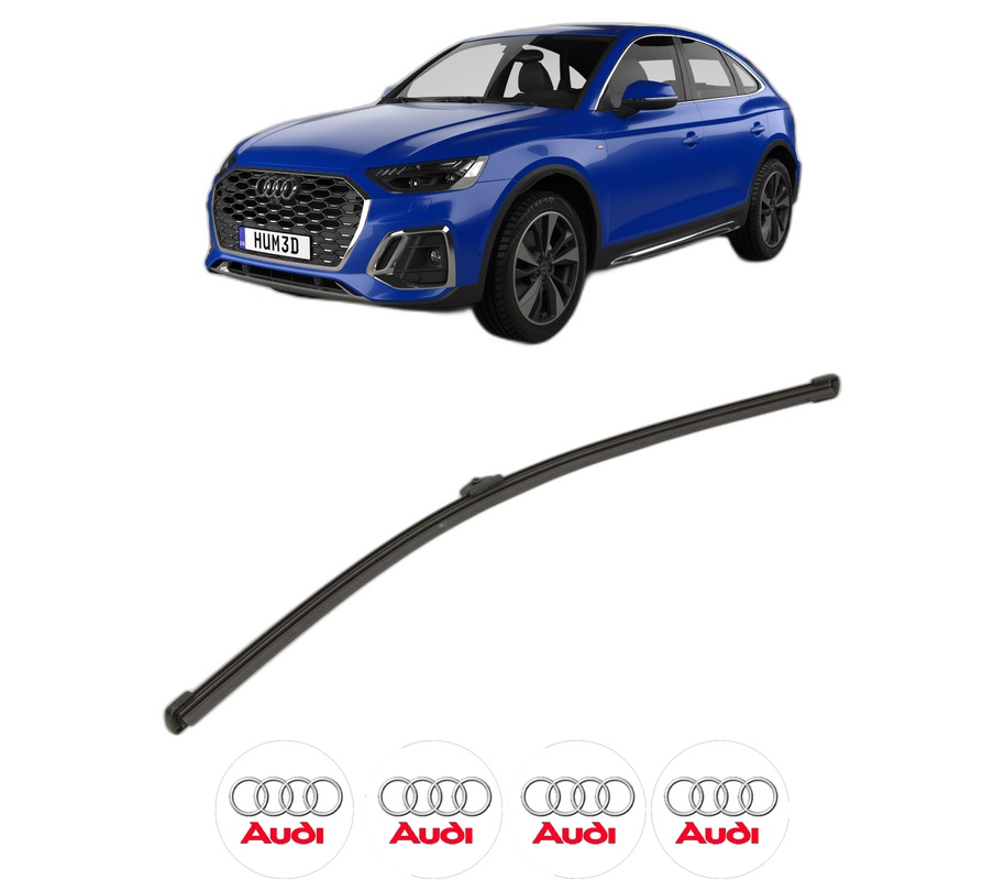 Stergator lamela spate AUDI Q5 Sportback (GUN) din 2025, pentru luneta auto, Valeo Silencio Xtrm, din cauciuc siliconat rezistent, 4 Stickere Auto AUDI