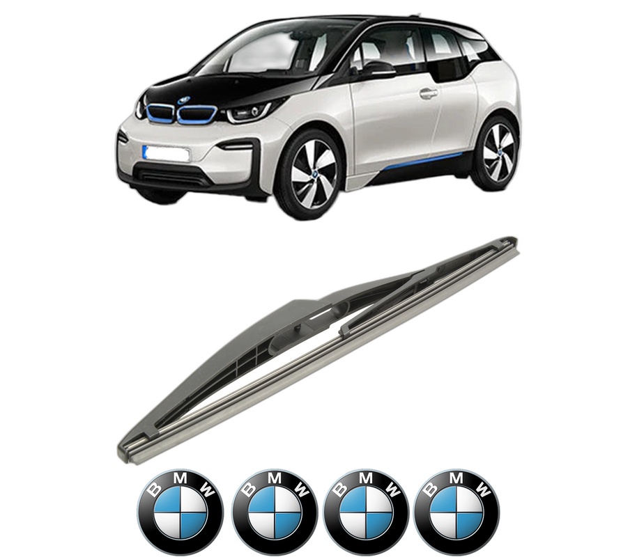 Stergator lamela spate BMW Seria i3 (I01) din 2013, pentru luneta auto, Bosch Twin, din cauciuc siliconat rezistent, 4 Stickere Auto BMW