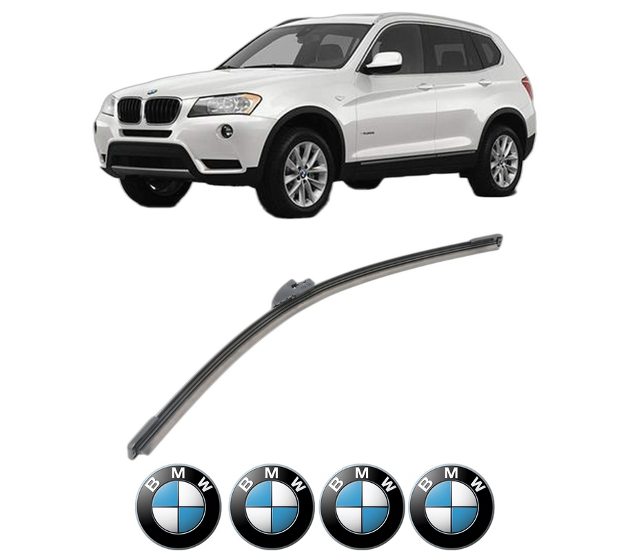 Stergator lamela spate BMW Seria X3 (F25) din 2010 - 2017, pentru luneta auto, Bosch Aerotwin, din cauciuc siliconat rezistent, 4 Stickere Auto BMW