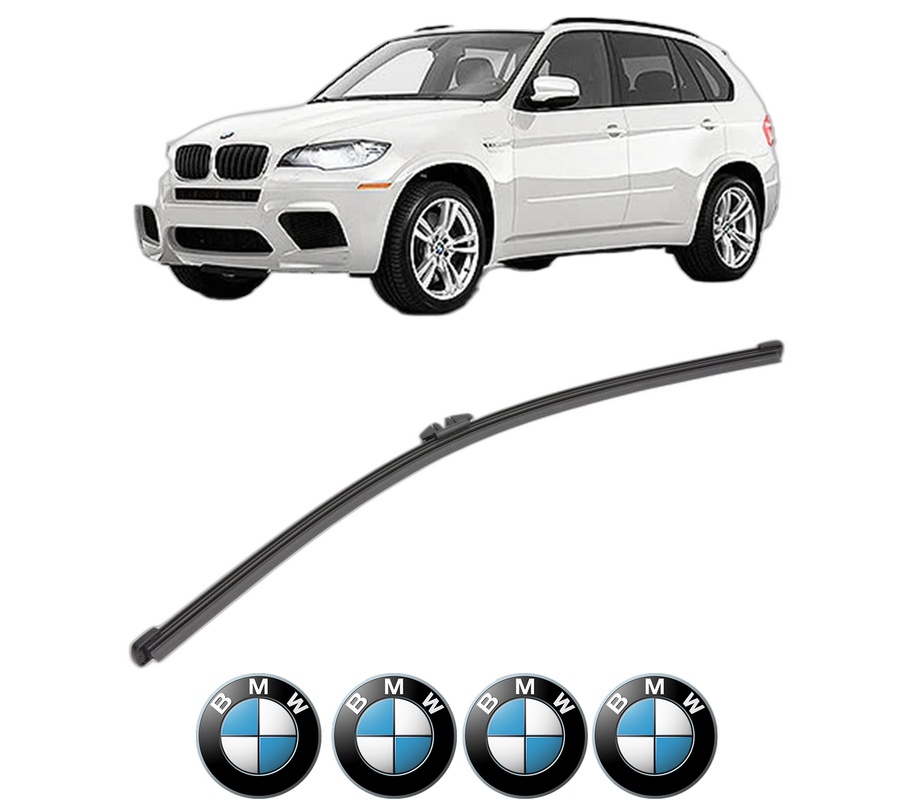 Stergator lamela spate BMW Seria X5 (E70) din 2006 - 2013, pentru luneta auto, Valeo Silencio Xtrm, din cauciuc siliconat rezistent, 4 Stickere Auto BMW