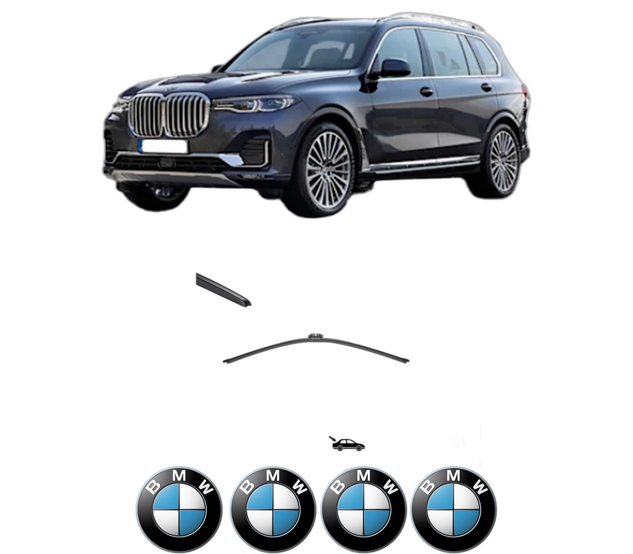 Stergator lamela spate BMW Seria X7 (G07) din 2019 - 2020, pentru luneta auto, Valeo Silencio, din cauciuc siliconat rezistent, 4 Stickere Auto BMW