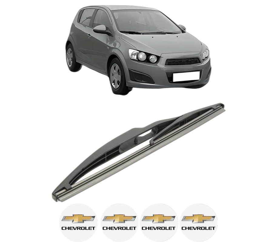Stergator lamela spate CHEVROLET AVEO Hatchback (T300) din 2011 - 2015, pentru luneta auto, Bosch Twin, din cauciuc siliconat rezistent, 4 Stickere Auto CHEVROLET