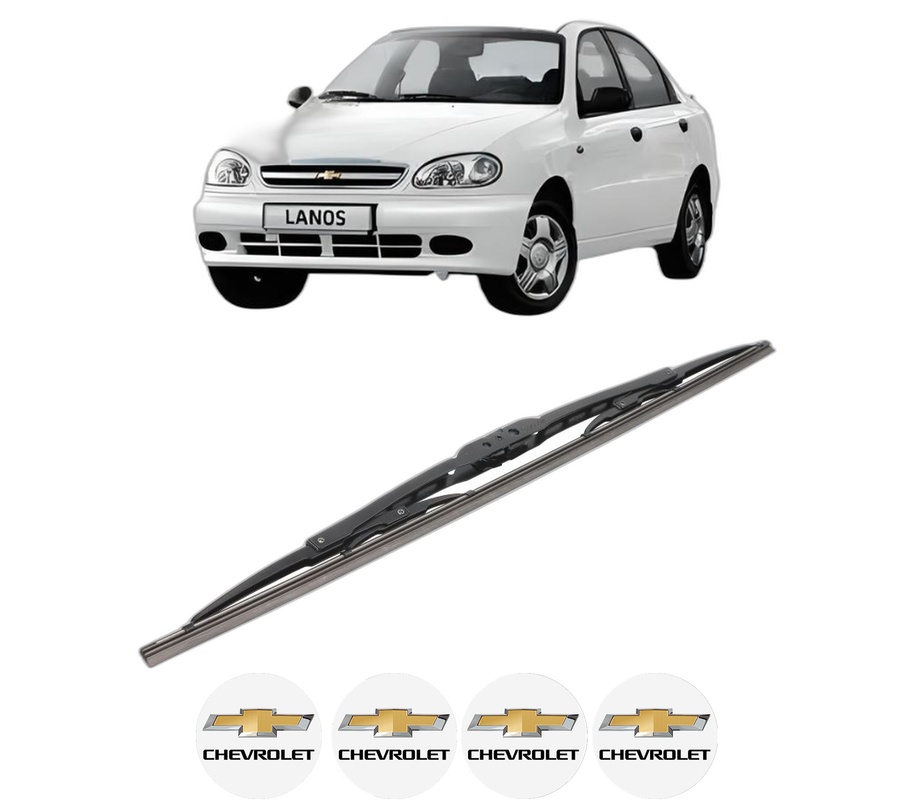 Stergator lamela spate CHEVROLET LANOS Saloon din 2005 - 2018, pentru luneta auto, Bosch Twin, din cauciuc siliconat rezistent, 4 Stickere Auto CHEVROLET