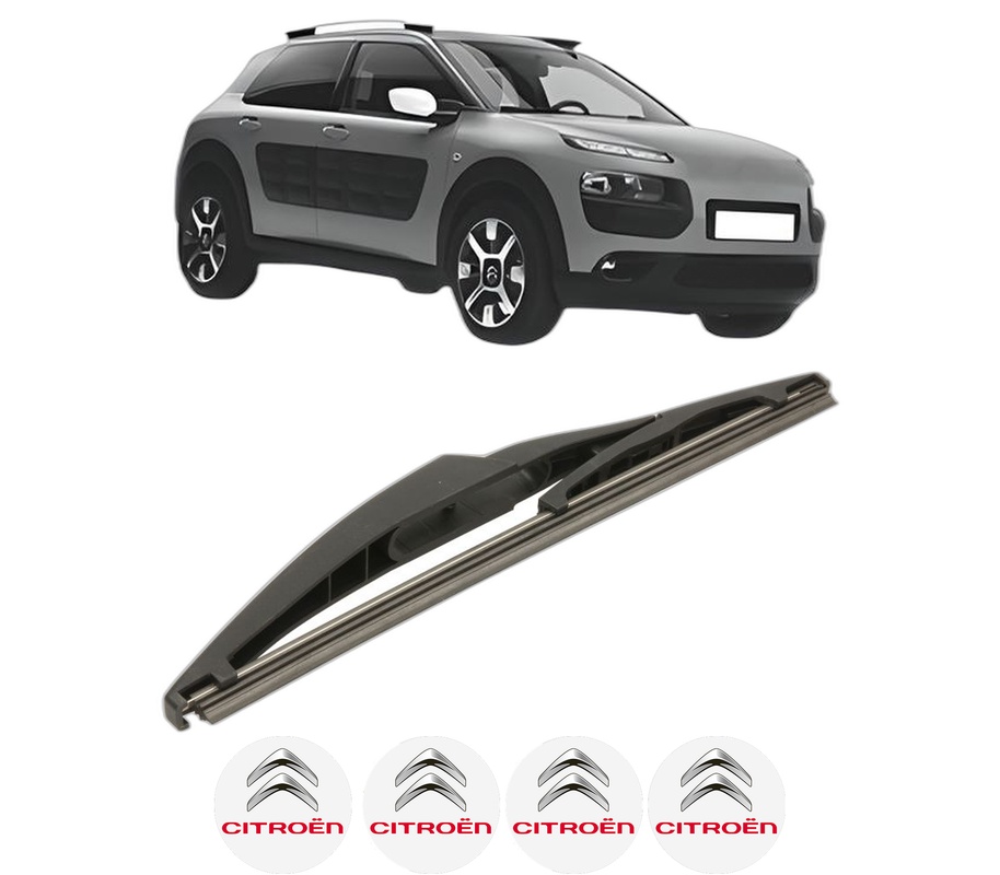 Stergator lamela spate CITROEN C4 CACTUS din 2014 - 2018, pentru luneta auto, Bosch Twin, din cauciuc siliconat rezistent, 4 Stickere Auto CITROEN