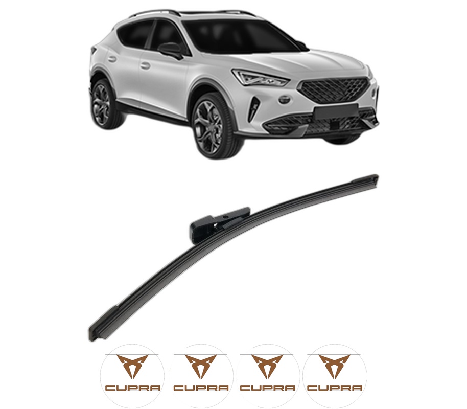 Stergator lamela spate CUPRA FORMENTOR (KM7, KMP) din 2020, pentru luneta auto, Bosch Aerotwin, din cauciuc siliconat rezistent, 4 Stickere Auto CUPRA