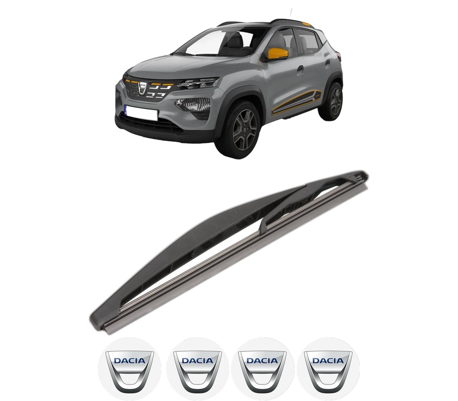 Stergator lamela spate DACIA SPRING din 2020, pentru luneta auto, Valeo Silencio, din cauciuc siliconat rezistent, 4 Stickere Auto DACIA