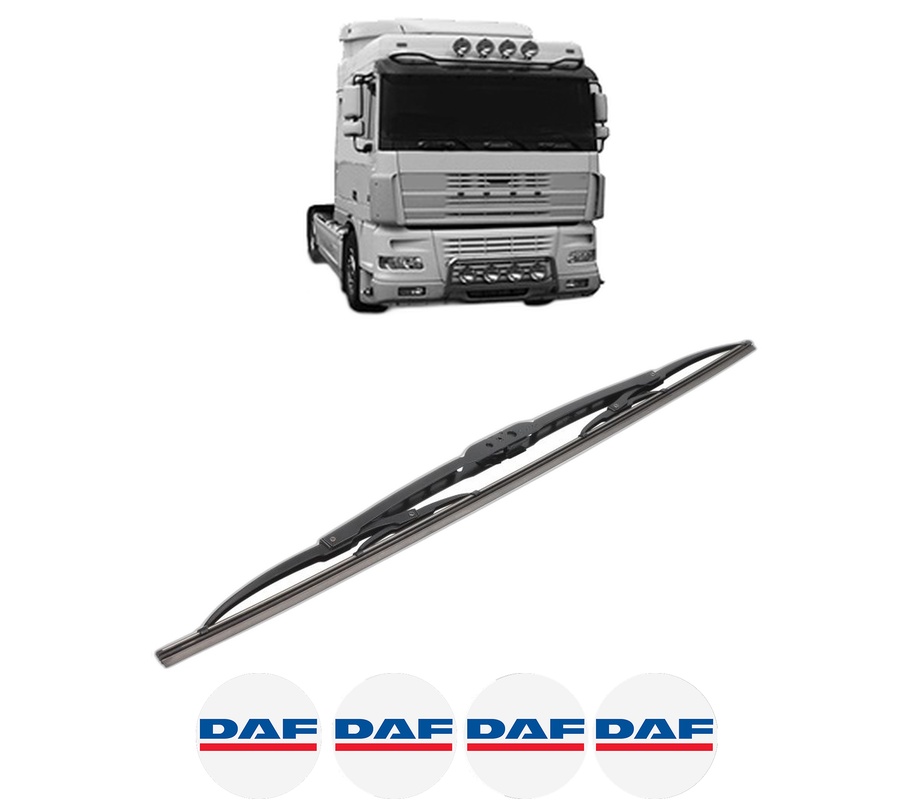 Stergator lamela spate DAF XF 95 din 2002 - 2006, pentru luneta auto, Bosch Twin, din cauciuc siliconat rezistent, 4 Stickere Auto DAF