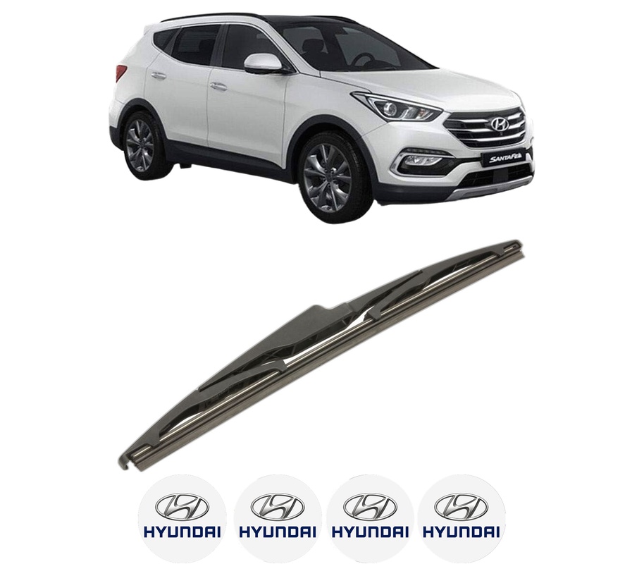 Stergator lamela spate HYUNDAI SANTA FE IV SUV Van (TM) din 2018 - 2020, pentru luneta auto, Bosch Twin, din cauciuc siliconat rezistent, 4 Stickere Auto HYUNDAI