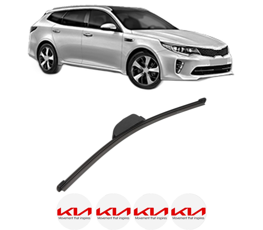Stergator lamela spate KIA OPTIMA Sportswagon (JF) din 2016 - 2019, pentru luneta auto, Valeo Silencio, din cauciuc siliconat rezistent, 4 Stickere Auto KIA