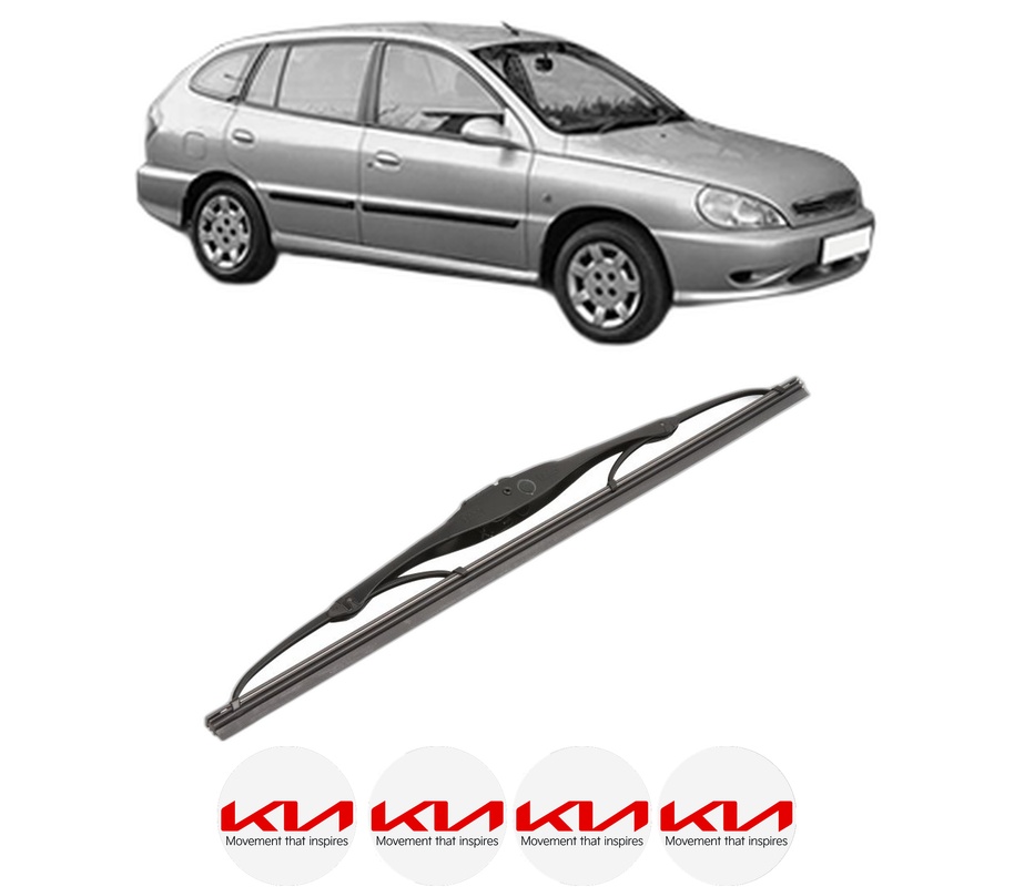 Stergator lamela spate KIA RIO I Hatchback (DC) din 2000 - 2005, pentru luneta auto, Valeo Silencio, din cauciuc siliconat rezistent, 4 Stickere Auto KIA