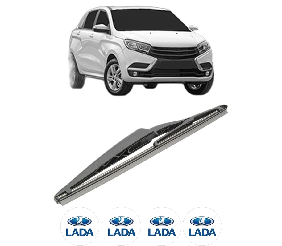 Stergator lamela spate LADA XRAY (GAB_) din 2016, pentru luneta auto, Bosch Twin, din cauciuc siliconat rezistent, 4 Stickere Auto LADA