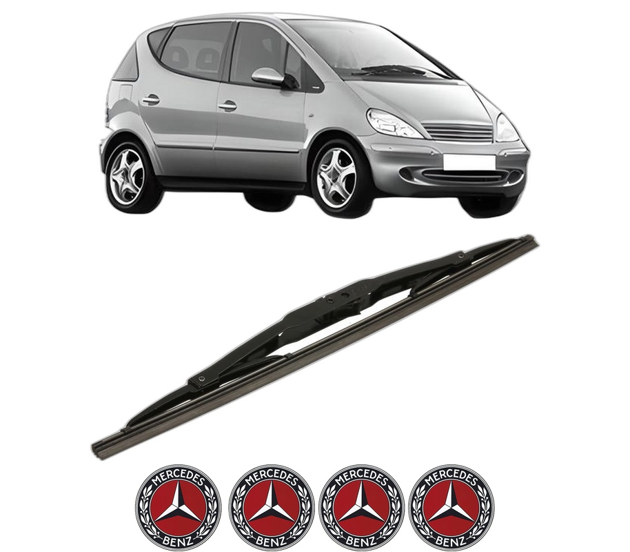 Stergator lamela spate MERCEDES-BENZ A-CLASS (W168) din 1997 - 2004, pentru luneta auto, Bosch Twin, din cauciuc siliconat rezistent, 4 Stickere Auto MERCEDES-BENZ