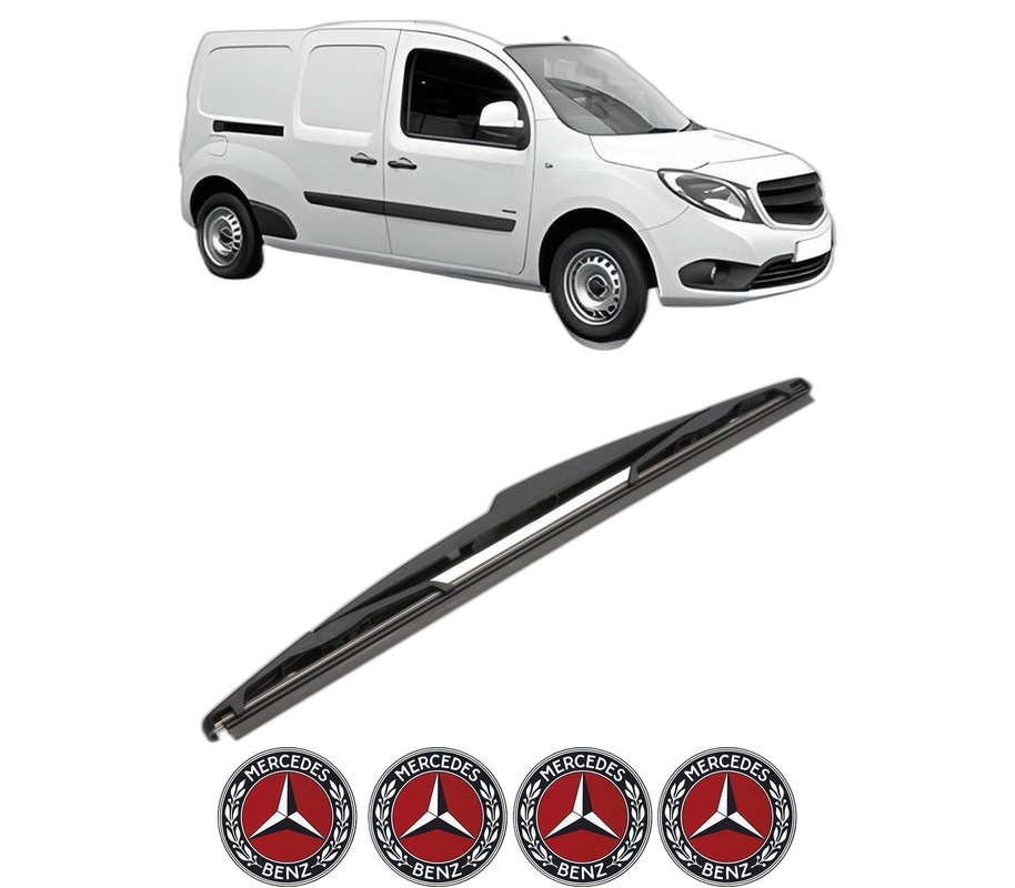 Stergator lamela spate MERCEDES-BENZ CITAN Box Body/MPV (W415) din 2012 - 2021, pentru luneta auto, Valeo Silencio, din cauciuc siliconat rezistent, 4 Stickere Auto MERCEDES-BENZ
