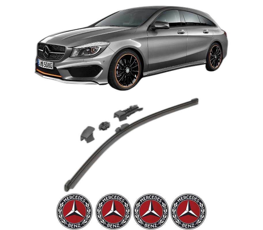 Stergator lamela spate MERCEDES-BENZ CLA Shooting Brake (X117) din 2015 - 2019, pentru luneta auto, Valeo HydroConnect, din cauciuc siliconat rezistent, 4 Stickere Auto MERCEDES-BENZ