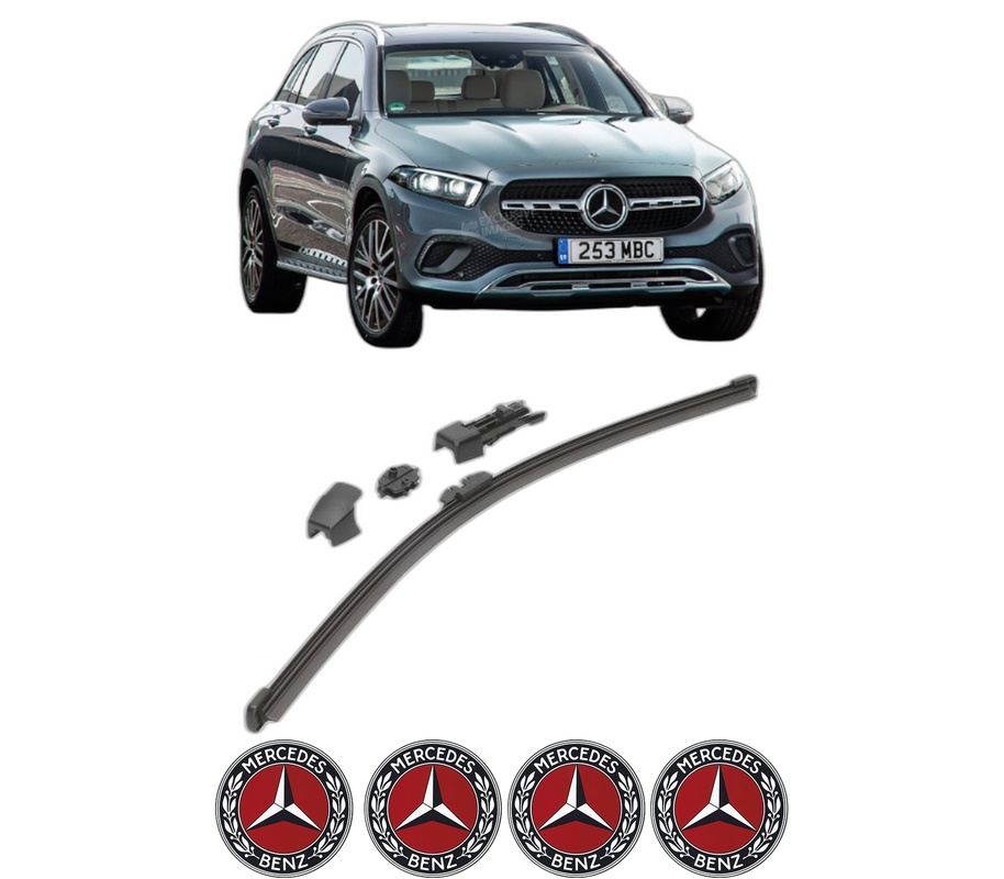Stergator lamela spate MERCEDES-BENZ GLC (X254) din 2022, pentru luneta auto, Valeo HydroConnect, din cauciuc siliconat rezistent, 4 Stickere Auto MERCEDES-BENZ