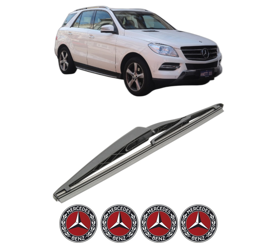 Stergator lamela spate MERCEDES-BENZ M-CLASS (W166) din 2011 - 2015, pentru luneta auto, Bosch Twin, din cauciuc siliconat rezistent, 4 Stickere Auto MERCEDES-BENZ