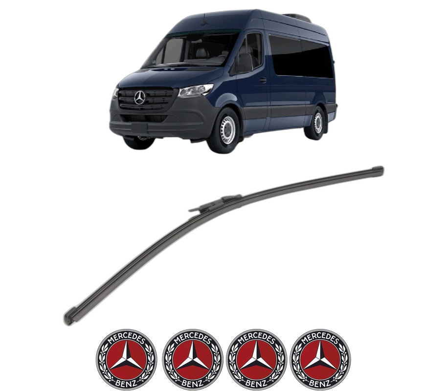 Stergator lamela spate MERCEDES-BENZ SPRINTER 3,5-t Van (B907, B910) din 2018 - 2025, pentru luneta auto, Valeo Silencio Xtrm, din cauciuc siliconat rezistent, 4 Stickere Auto MERCEDES-BENZ