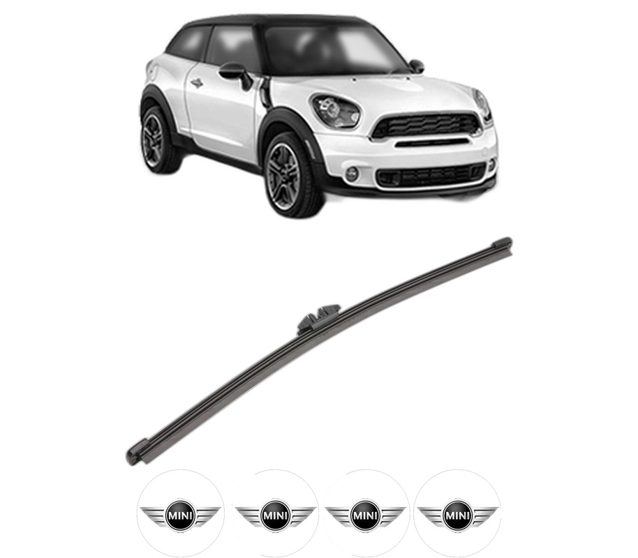 Stergator lamela spate MINI MINI PACEMAN (R61) din 2012 - 2016, pentru luneta auto, Valeo Silencio Xtrm, din cauciuc siliconat rezistent, 4 Stickere Auto MINI