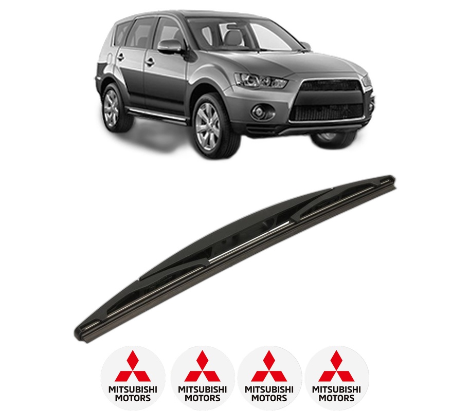 Stergator lamela spate MITSUBISHI OUTLANDER III (GG_W, GF_W, ZJ, ZL, ZK) din 2012 - 2022, pentru luneta auto, Bosch Twin, din cauciuc siliconat rezistent, 4 Stickere Auto MITSUBISHI
