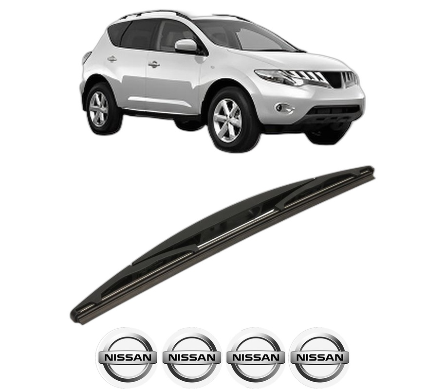 Stergator lamela spate NISSAN MURANO II (Z51) din 2008 - 2014, pentru luneta auto, Bosch Twin, din cauciuc siliconat rezistent, 4 Stickere Auto NISSAN