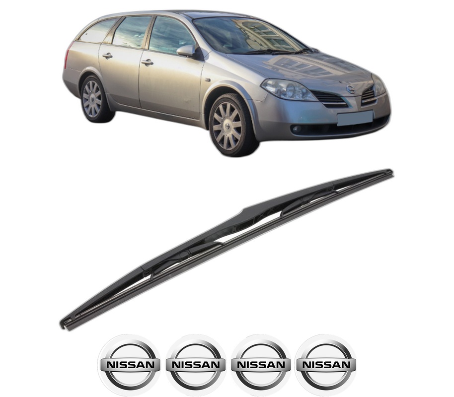 Stergator lamela spate NISSAN PRIMERA Hatchback (P12) din 2002 - 2008, pentru luneta auto, Valeo Silencio, din cauciuc siliconat rezistent, 4 Stickere Auto NISSAN