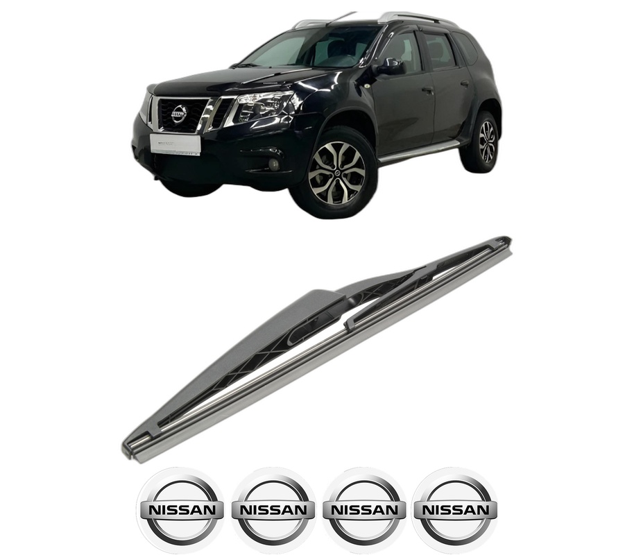 Stergator lamela spate NISSAN TERRANO (D10) din 2014, pentru luneta auto, Bosch Twin, din cauciuc siliconat rezistent, 4 Stickere Auto NISSAN