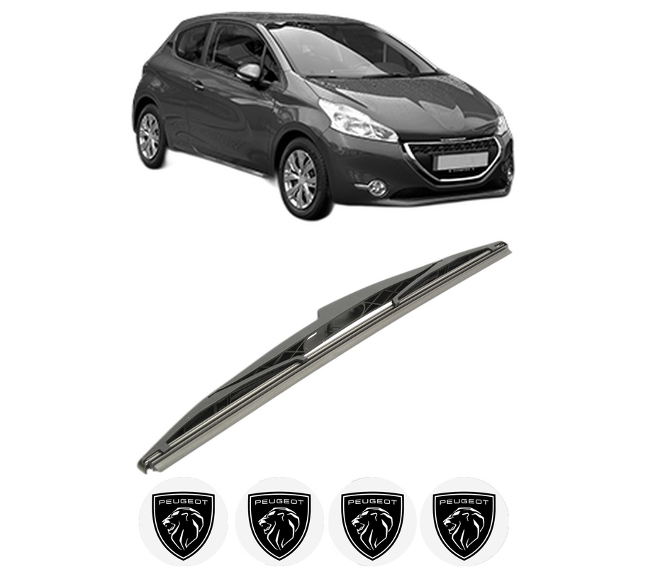 Stergator lamela spate PEUGEOT 208 Hatchback Van (CR_) din 2013 - 2019, pentru luneta auto, Bosch Twin, din cauciuc siliconat rezistent, 4 Stickere Auto PEUGEOT