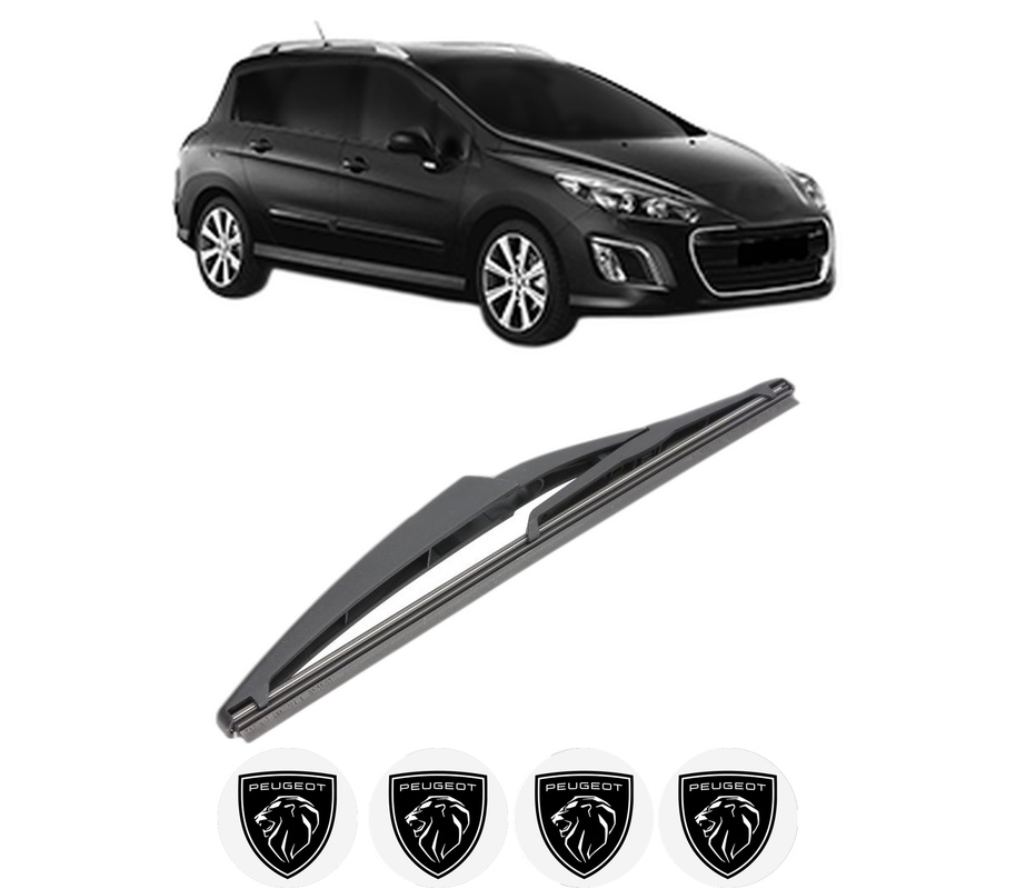 Stergator lamela spate PEUGEOT 308 SW I Estate Van (4E_) din 2008 - 2012, pentru luneta auto, Valeo Silencio, din cauciuc siliconat rezistent, 4 Stickere Auto PEUGEOT