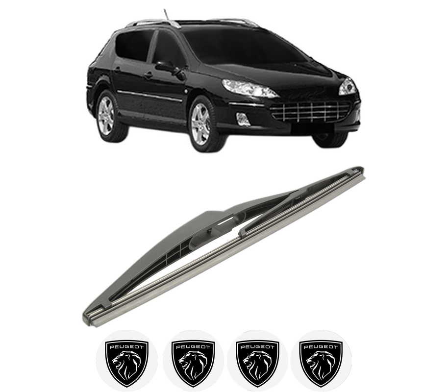 Stergator lamela spate PEUGEOT 407 SW Estate Van (6E_) din 2009 - 2010, pentru luneta auto, Bosch Twin, din cauciuc siliconat rezistent, 4 Stickere Auto PEUGEOT