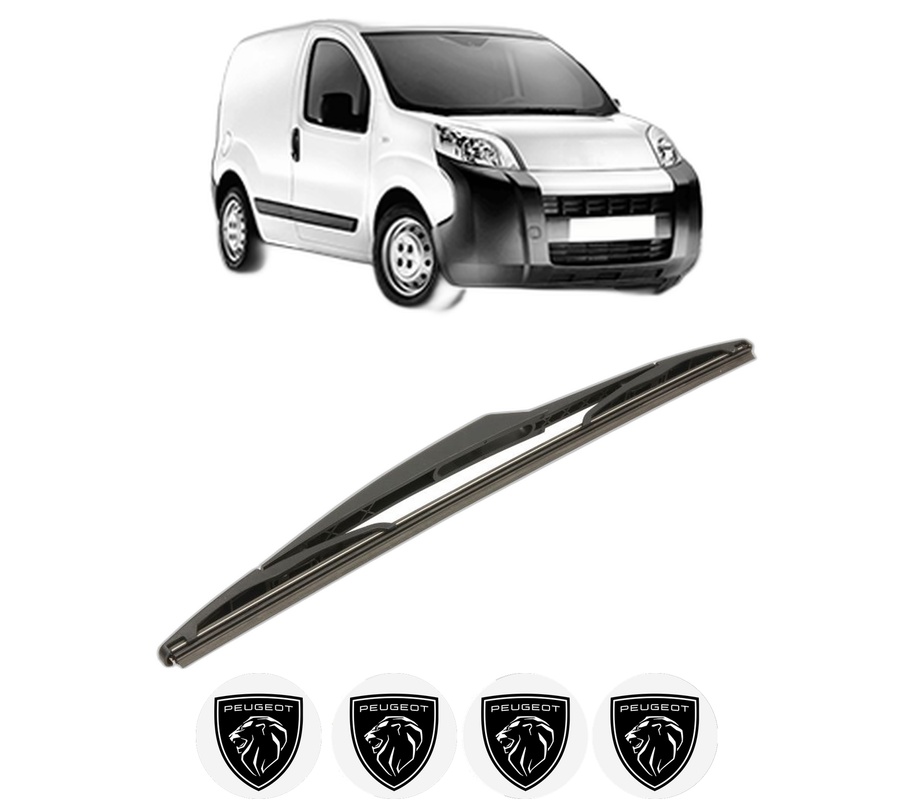 Stergator lamela spate PEUGEOT BIPPER (AA_) din 2008, pentru luneta auto, Bosch Twin, din cauciuc siliconat rezistent, 4 Stickere Auto PEUGEOT